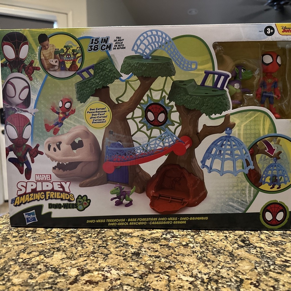 Spidey and His Amazing Friends Marvel Spider-Man Dino Webs Treehouse Brand New!